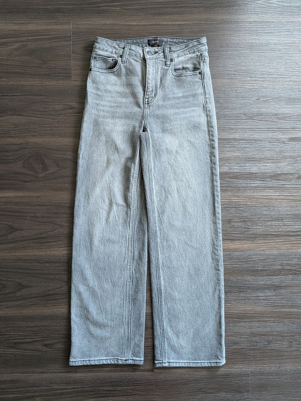 Quince Bella Stretch Straight High Rise Jeans Stonewashed Grey Fall 26